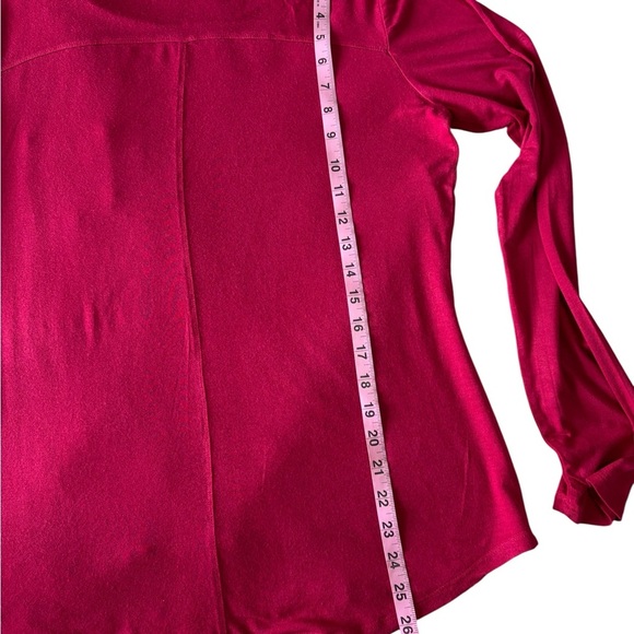 Prana Women's Long Sleeve Scoop Neck T-Shirt Athleisure Casual Stretch Pink M - Picture 9 of 9